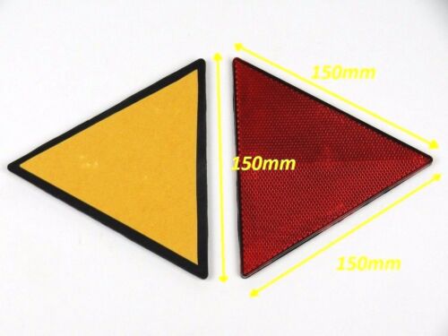 Triángulo Rojo Reflectores Auto Adhesivo 150 X 150 X 150 mm e-aprobado Par Set