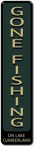 ENSA1001850 Personalized Lake House Sign Custom Gone Fishing Vertical Sign