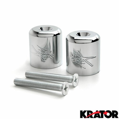 Chrome Bar Ends Logo Hand Grip End Caps For Suzuki Hayabusa GSX1300R 2009-2010