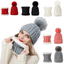 Women Winter Knit Hat Scarf Set Warm Skull Neck Cover Thick Cuff Beanie Caps S