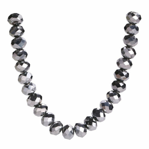500pcs Mixed Faceted Crystal Glass Rondelle Loose Spacer Beads Jewelry Making