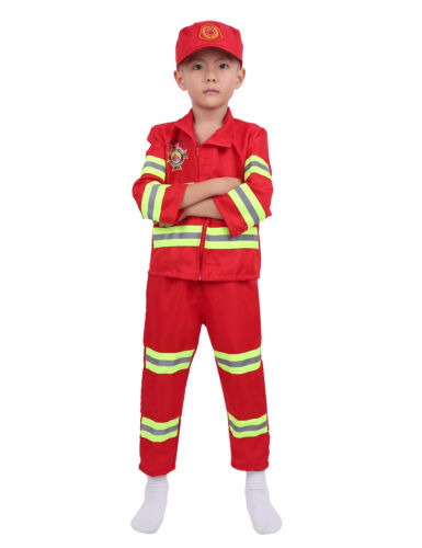 Boys Girls Surgeon Doctor Fancy Dress Up Costume Fireman Cosplay Party Clothes 