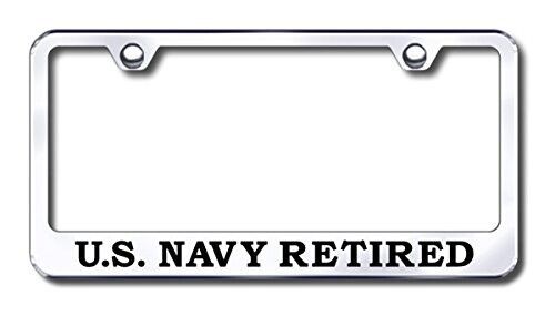 Details about  / Au-Tomotive Gold Licensed for US Navy Retired Chrome US License Plate Frame