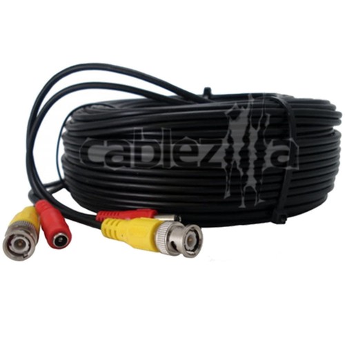 Security Camera Black Video Power Cable Siamese Pre-Made CCTV DVR BNC RCA 100FT
