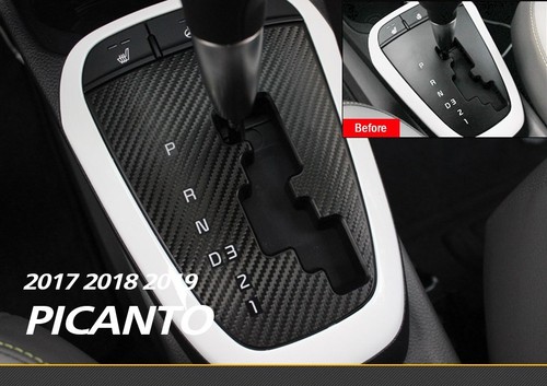 Gear Panel 3M 3D Carbon Sticker in Black for KIA 2017 2018 2019 PICANTO