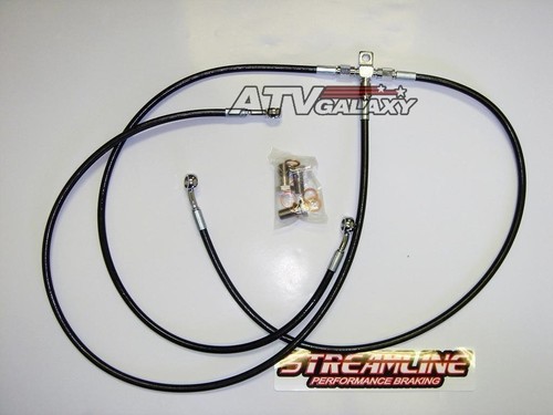 2/" FRONT BRAKE LINES LINE KIT ATV BLACK YAMAHA RAPTOR 125 250 2008+ STREAMLINE