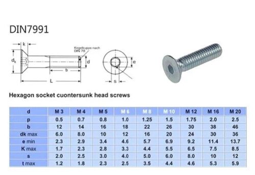 M5 Titanium Flat Head Countersunk Bolt Screw 8mm,10mm,12mm,16mm,20mm,25mm,30mm 