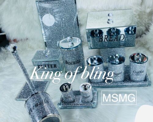 Stunning 10 Pcs Silver Crushed Diamond Crystal Ornament Home Decor Gift Diamante
