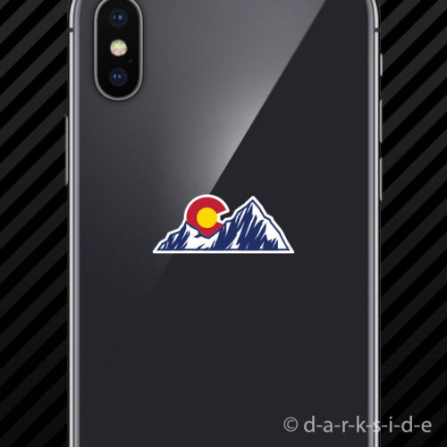 Colorado Mountain Sun Cell Phone Sticker Mobile CO Mountains Boulder Native 2x 