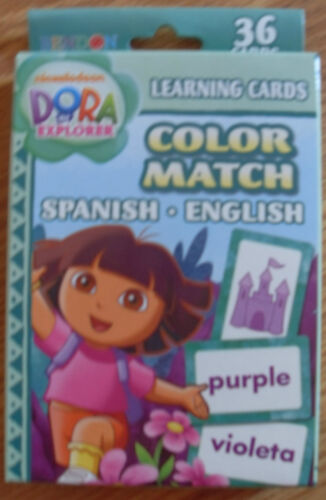 Dora the Explorer Learning Flash Cards Color Matching English//Spanish Homeschool