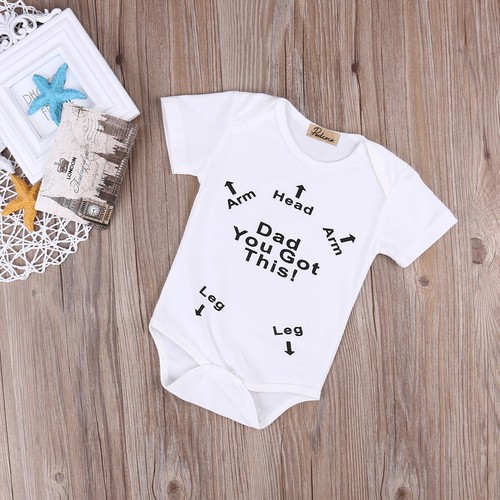 DAD YOU GOT THIS Baby Boy Girl Infant Romper Jumpsuit Bodysuit Clothes Outfit UK