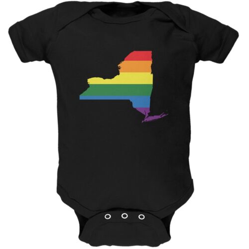 New York LGBT Gay Pride Rainbow Black Soft Baby One Piece