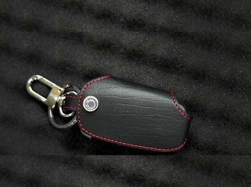 Red Stitch Smart Key Leather Holder Case Genuine For Kia Sorento 2011 2012