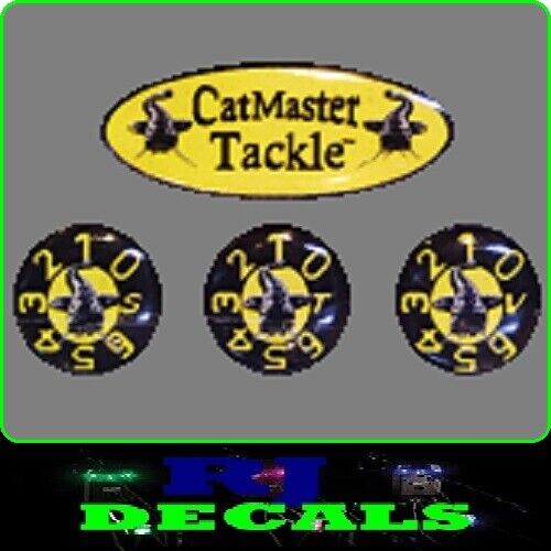 Cat Master Tackle Oval /& Dial Decals Set Delkim Txi Ev /& Std Alarms