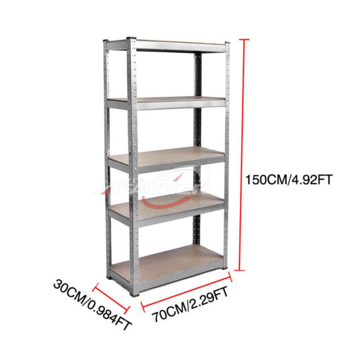 5 Tier Garage Shelving Storage Unit Heavy Duty Racking Shed Office Utility Room 
