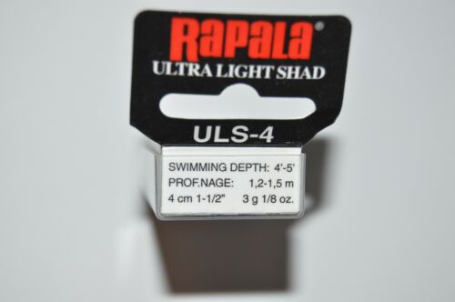 rapala uls-4 uls04 ultra light shad crankbait 1 1/2" 1/8oz gold finesse sinking 