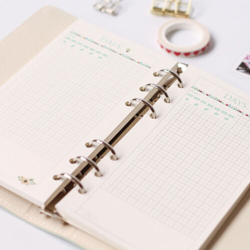 A5 A6 A7 Loose Leaf Paper Set Notebook Refill Sets Spiral Binder Planner Inner 