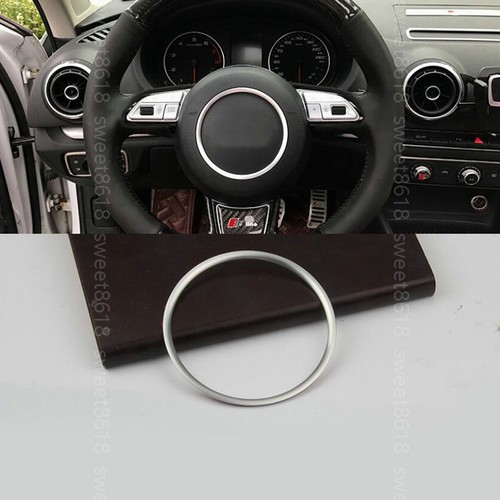 Alloy Silver Steering Wheel Center Ring Cover trim For Audi A3 A4 A5 A6 A7 Q3 Q5