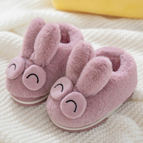 Toddler Kids Baby Girl Boy Cartoon Rabbit Winter Indoor Slipper Warm Flock Shoes