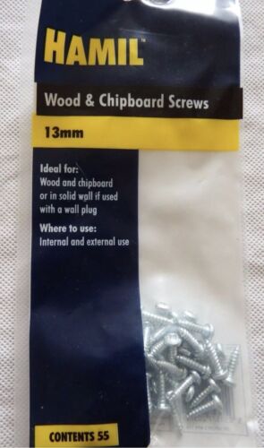 55pc Hamil Wood /& Chipboard Screws 13mm