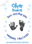 Personalised Blue Name BirthDay New Baby Boy 1st Handprint Footprints Prints Kit