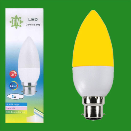 Red Yellow Green Blue 6x 3W LED Coloured BC B22 Candle Light Bulb Lamp 85-265V 
