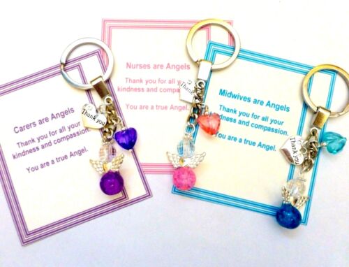 Thank you Gift of Angel Key ring for Carer Nursing Home Midwife Nurse or Any