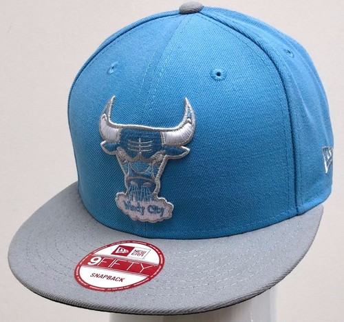 NEW ERA 2TONE 9FIFTY SNAPBACK CUSTOM NBA CHICAGO BULLS Sky Blue//Grey