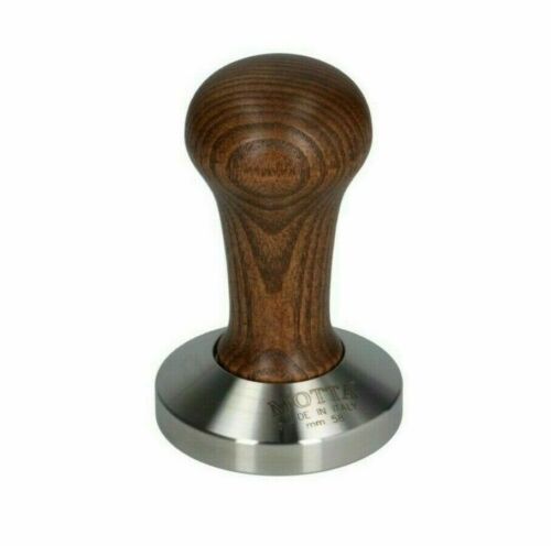MOTTA Professional Barista Tamper Tool Brown Wood Flat Base 58mm Made in Italy