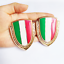 2pcs Gold Metal Italy Italian Flag Car Fender Door Side Emblems Badges Stickers
