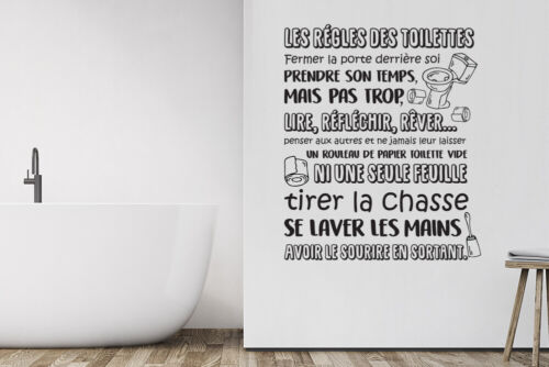 Walplus Toilet Rules French Wall Stickers Home Decoration Decals DIY Art