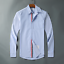 NWT Thom-Browne Oxford Grosgrain Placket Cotton Shirt Simple Long Sleeve Shirts~