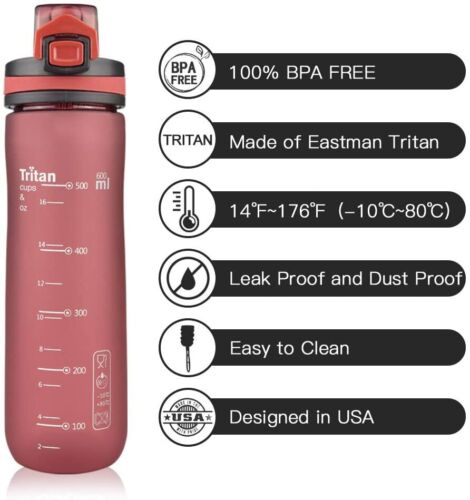 Bisphénol gratuitement un Non-Toxic Tritan Plastique Bouteille d/'eau environ 566.98 g Opard Sports bouteille d/'eau 20 Oz