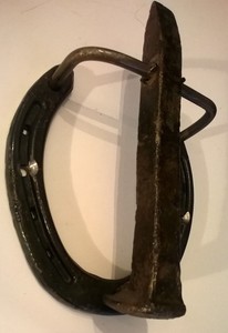 Hand Made Blacksmith Diamond Horse Shoe Railroad Spike Door