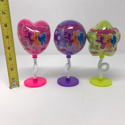 Lot of 3 Zooballoos Cuties Everlasting Baloon Animals Figures
