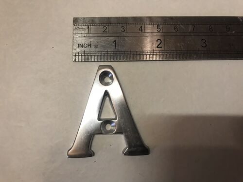 Front Door Letter ‘A’ Satin Finish 50x30x4mm Solid For Bins Flats House Numbers
