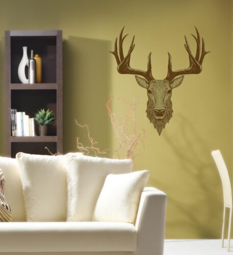 Country Range Stag Head Wall Decal Sticker Porch Hallway Entrance Deer