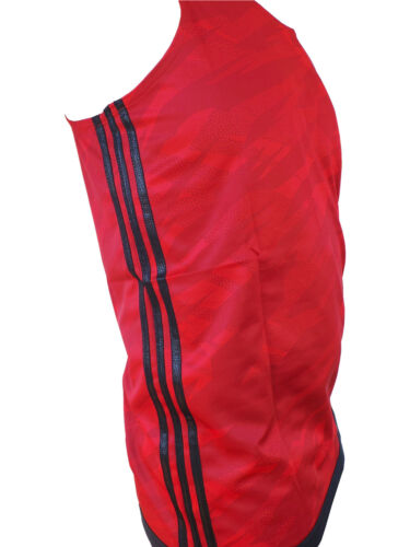 Adidas Entraînement Fitness Basket tournant Maillot Shirt Rouge Noir Taille S M L XL