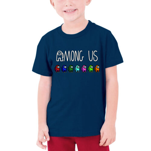 Among Us Face Kids Graphic Kids Youth Cotton T-Shirt Short Sleeve Tops Game Boys