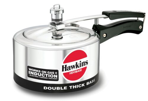 2 Litre Hawkins Hevibase Aluminium Induction Pressure Cooker Silver 