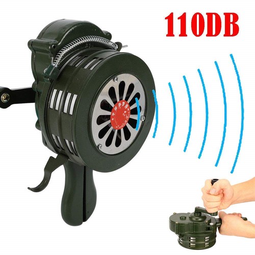 Handheld Loud Hand Crank Manual Operated Air Raid Metal Alarm Siren Portable