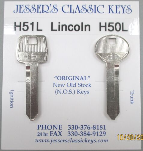 Vintage NOS Lincoln Star Nickel Key Set Fits 1980 1981 1982 1983 1984 