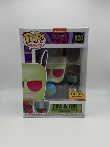 Zim & Gir #920 Hot Topic Exclusive In Protector Funko Pop Invader Zim 