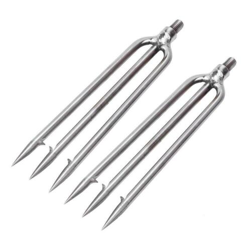2pcs Stainless Steel 3 Prong Harpoon Gig Gaff Hook Barb Fish Spear for Outdoor