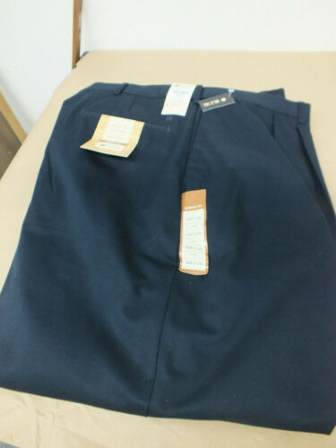 Haggar Work to Weekend Navy Blue  Pants Maximum Comfort Waist No Iron 54x34 