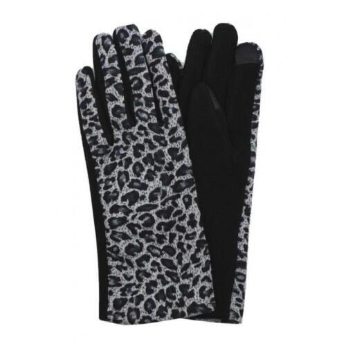 Mesdames Femmes Tissu Doux Gants Avec Leopard Motif Doublure Conduite Hiver 