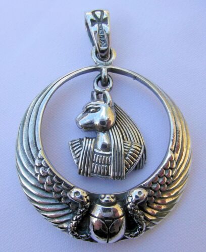 925 Egyptian  Bastet  Pendant     ! Brand  New  !! Sterling Silver