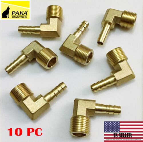 3//8 HOSE BARB ELBOW X 3//8 MALE NPT Brass Pipe Fitting Gas Fuel Water 10 Pieces