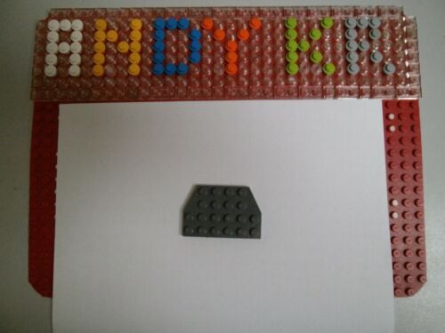 2 Stück Platte geschnittene Ecke 4x6 dunkel grau LEGO 32059