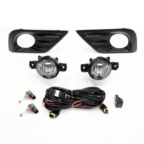 For 2016-2018 Nissan Altima Clear Lens Fog Light Kit with Bezel Wire Switch Bulb